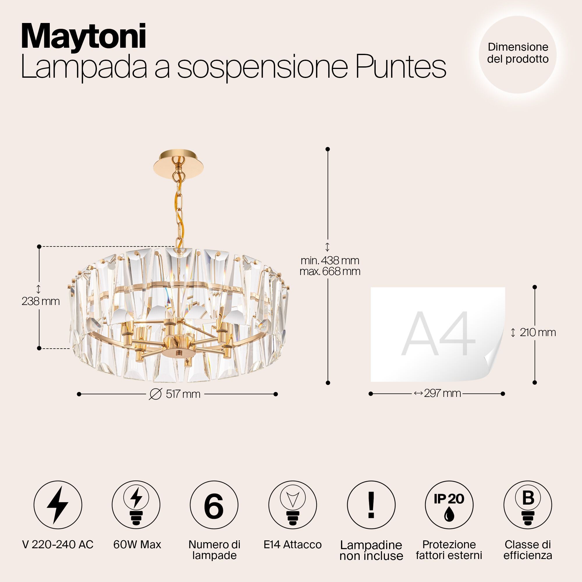 Стеклянный подвесной светильник Maytoni Puntes ARCH-00104625 - Вид №6