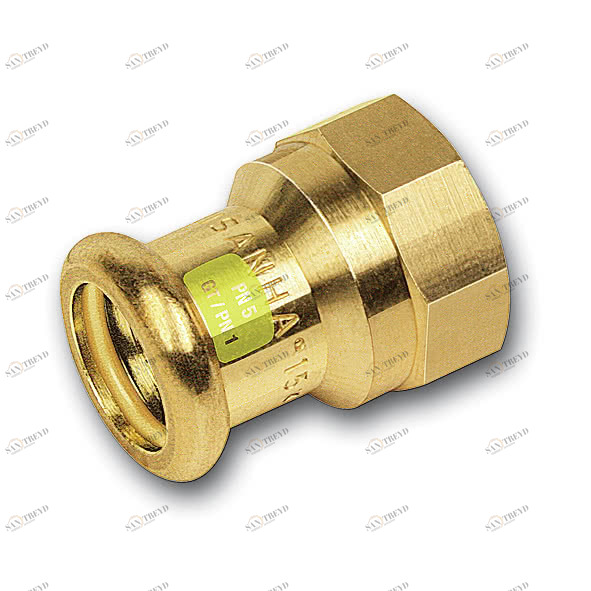 1112701212 SANHA 11270G пресс-фитинг газ, бронза, муфта переходная ВПр-ВР 12x1/2 мм 