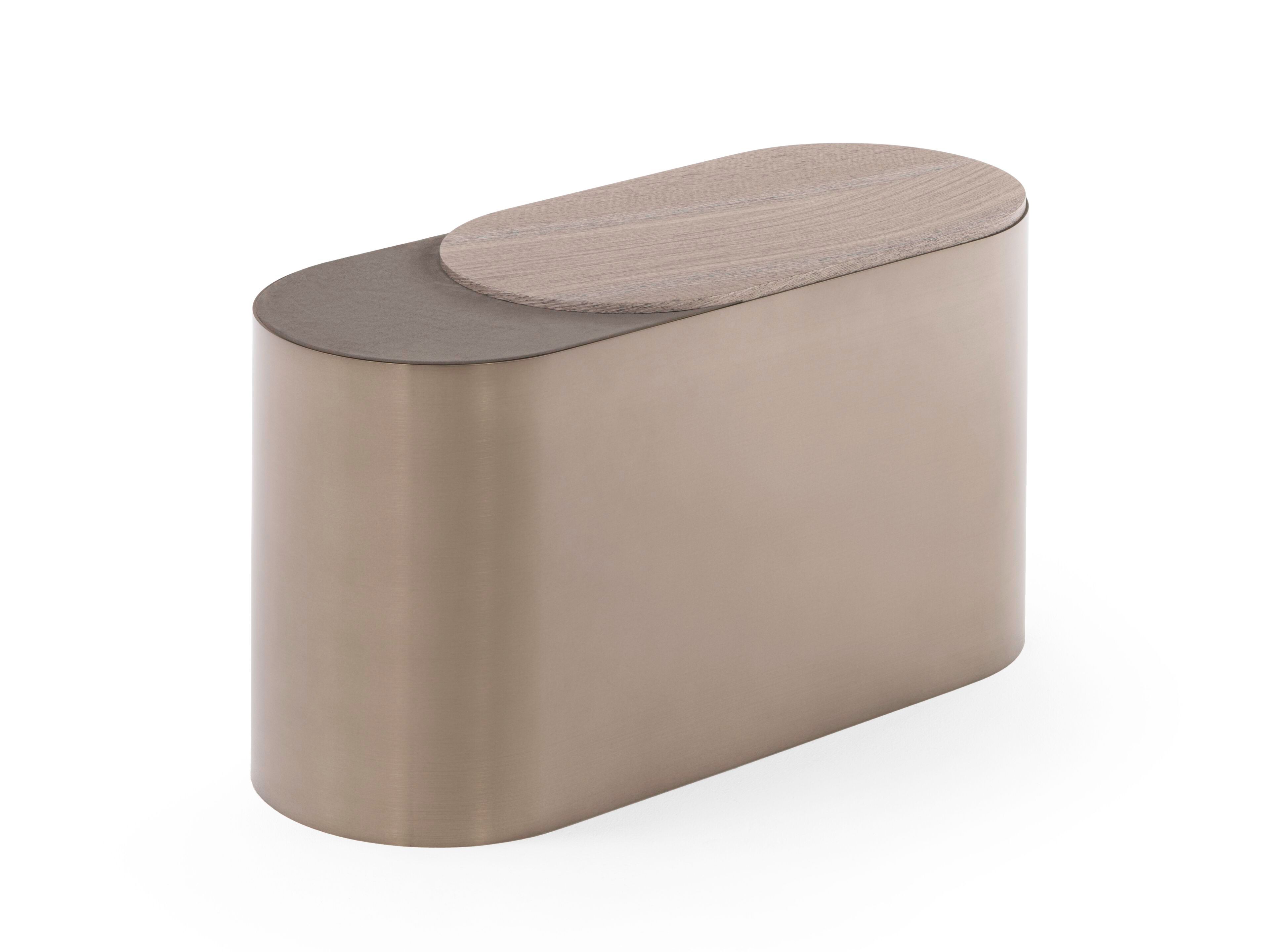 Низкий металлический журнальный столик с мраморной столешницей Visionnaire SOLIS ARCH-00039542 - Вид №2