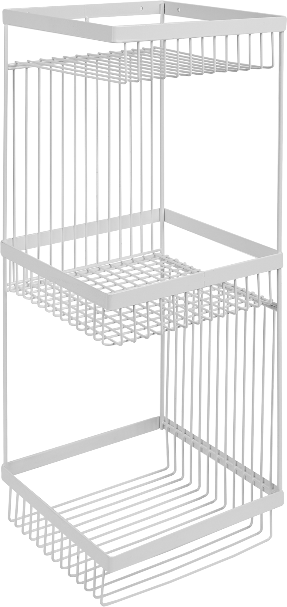 LEMER Полка для ванной трехъярусная матовая белая с креплением 83024908