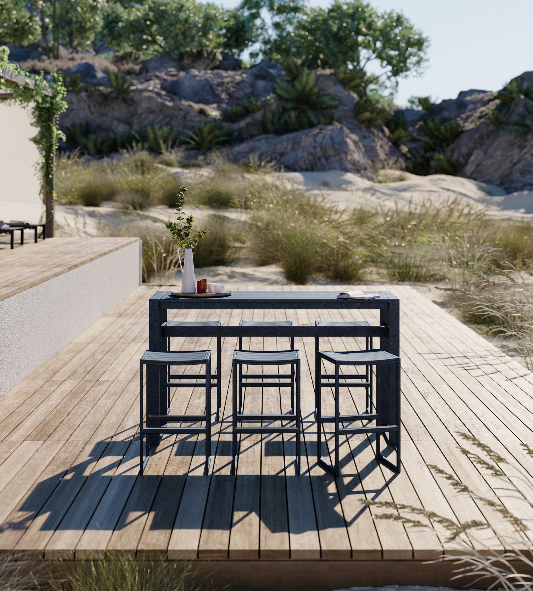 Алюминиевый высокий стул с порошковым покрытием с подставкой для ног Case Eos ARCH-00093146 - Вид №5