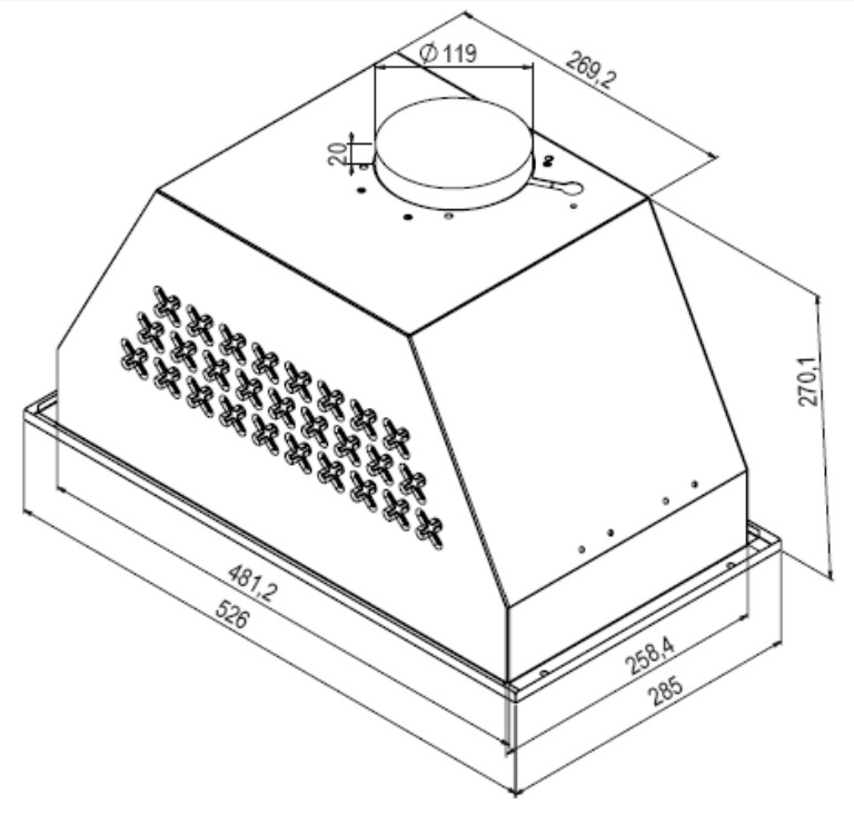 9156210 Вытяжка полновстраиваемая DeLonghi COSETTA 508 NB черный STDN-0055551 - Вид №13