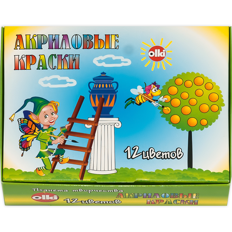 2728 Краска акриловая набор "Планета творчества" 12 цв. 17 мл ОЛКИ АРТ 