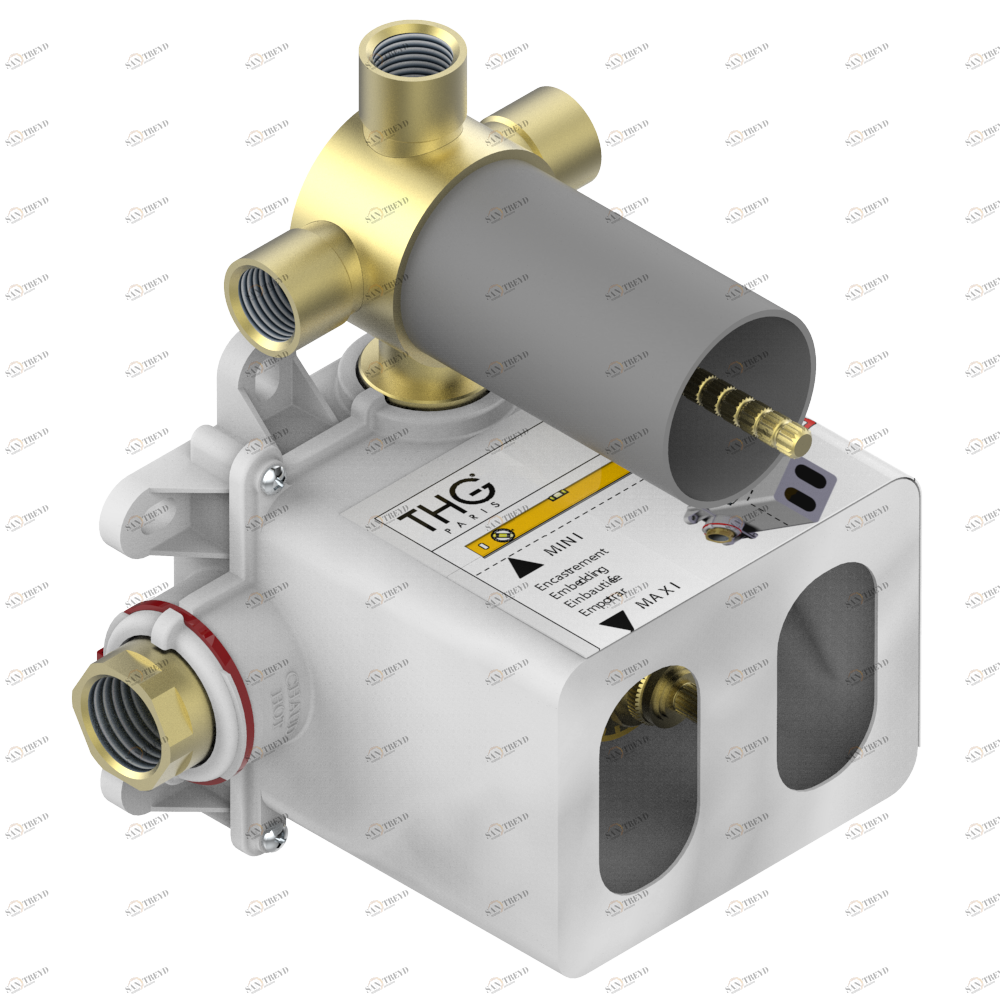 G00-5600AE Термостат THG 1/2" с коробкой для встраивания, восковым картриджем и переключателем на 3 выхода, без ручек регулировки Thg-paris прочие артикулы THG Без отделки 