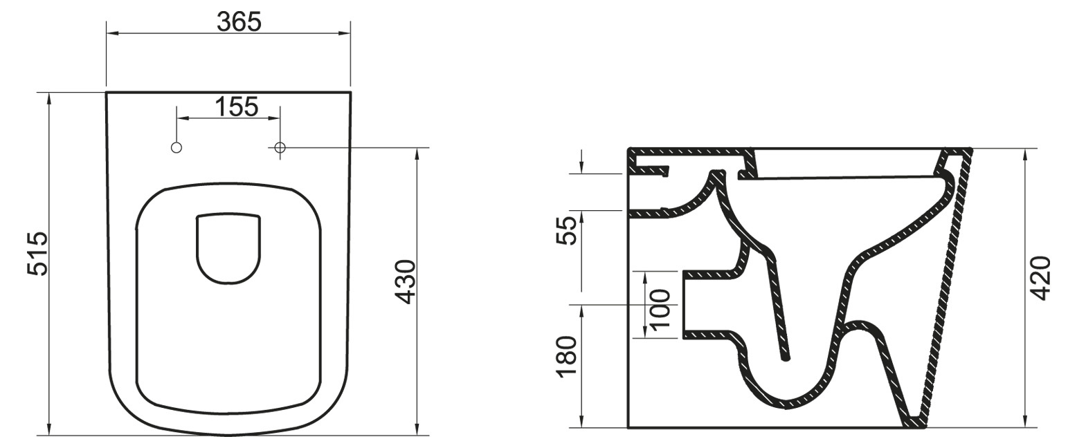 Унитаз приставной BelBagno ALBANO Приставной унитаз напольный Белый BELBAGNO Albano Китай - Вид №3