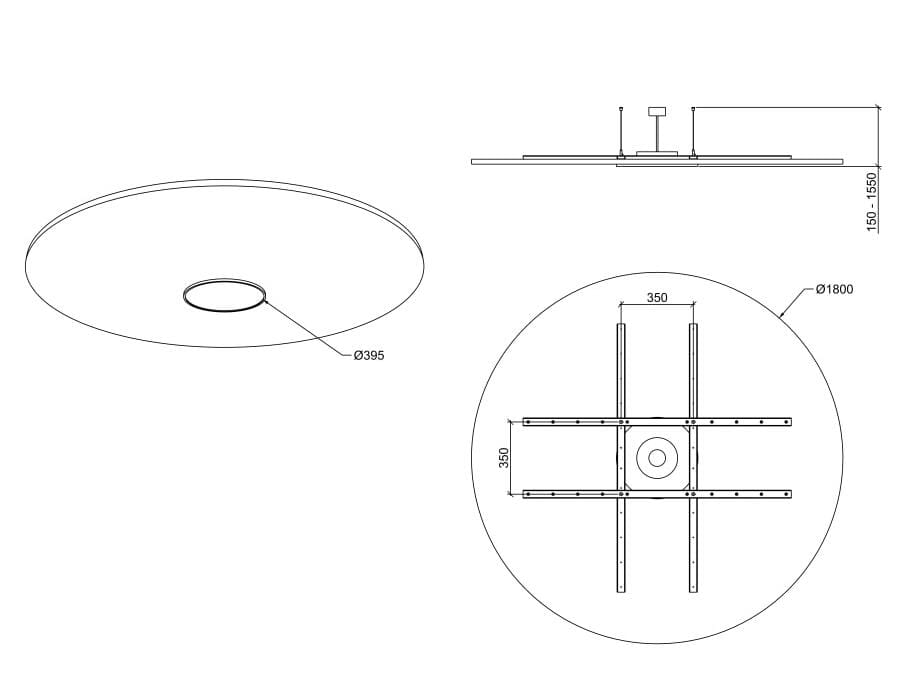 Рециркулированный пластичный акустический подвесной светильник IMPACT ACOUSTIC® CIRC ARCH-00069779 - Вид №6