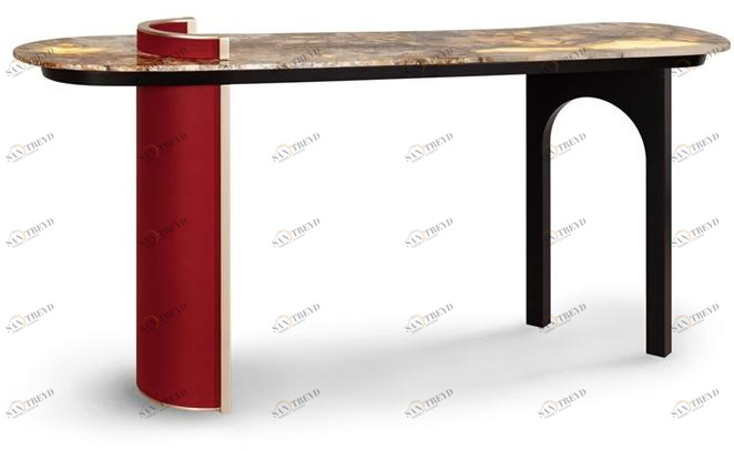 Greenapple Овальная консоль из гранита и дерева Perfect raw G702343 