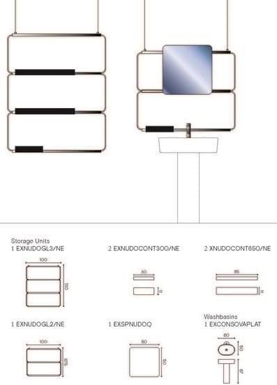 Зеркало с полкой для ванной комнаты Ex.T обнаженная ARCH-00098929 - Вид №3