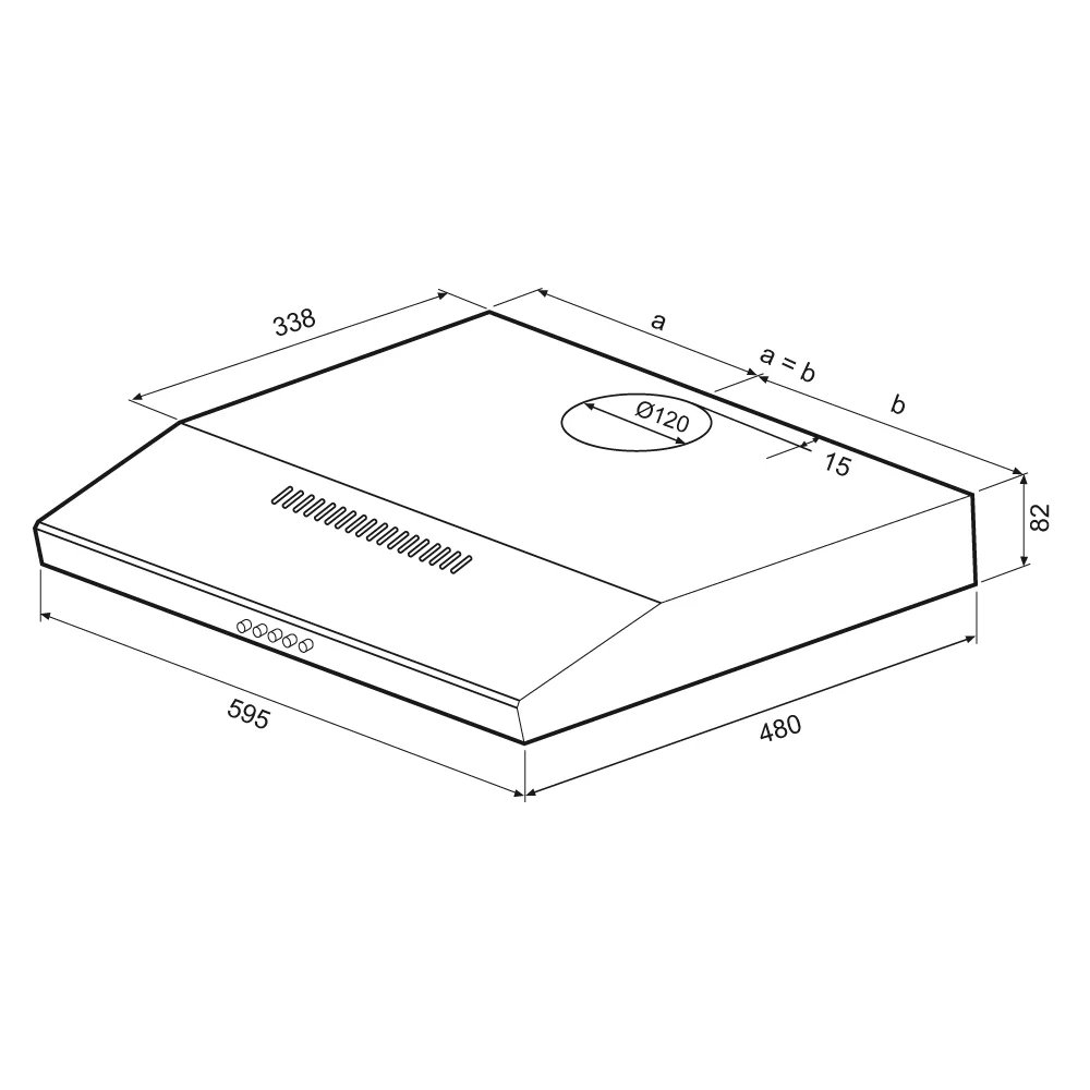 9214331 Вытяжка подвесная KRONA BRIANA 600 INOX PB серебристый KRONA1 STDN-0065929 - Вид №12