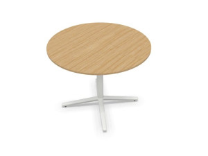 Низкий круглый журнальный столик из дуба