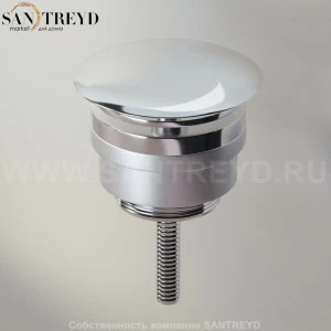 Agape  Нажимной донный клапан хромированный для раковин или биде с переливным отверстием MET0562S