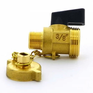Кран Н со штуцером сливной флажок TIEMME 3/8"
