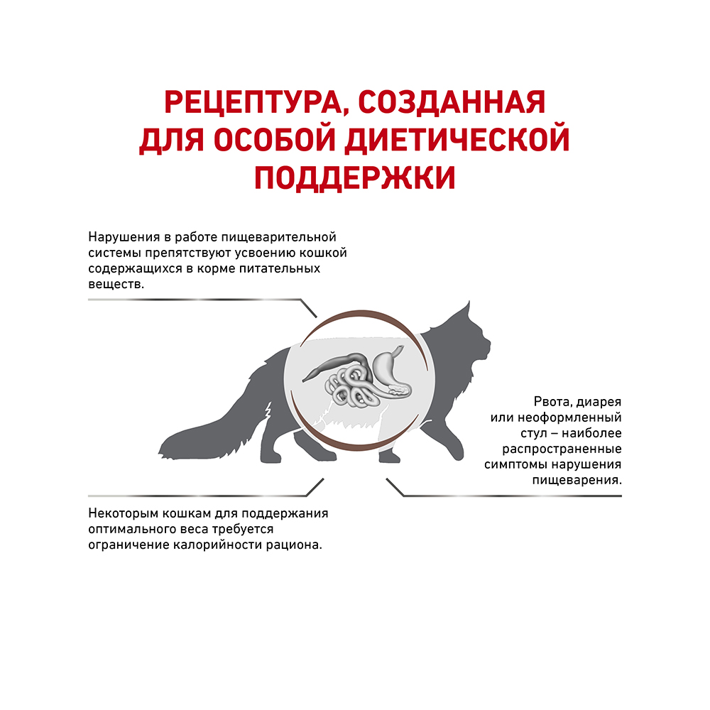 УТ0016742 Корм для кошек Vet Diet Gastro Intestinal Moderate Calorie GIM35 при наруш. пищев., птица сух. 2кг ROYAL CANIN  - Вид №2