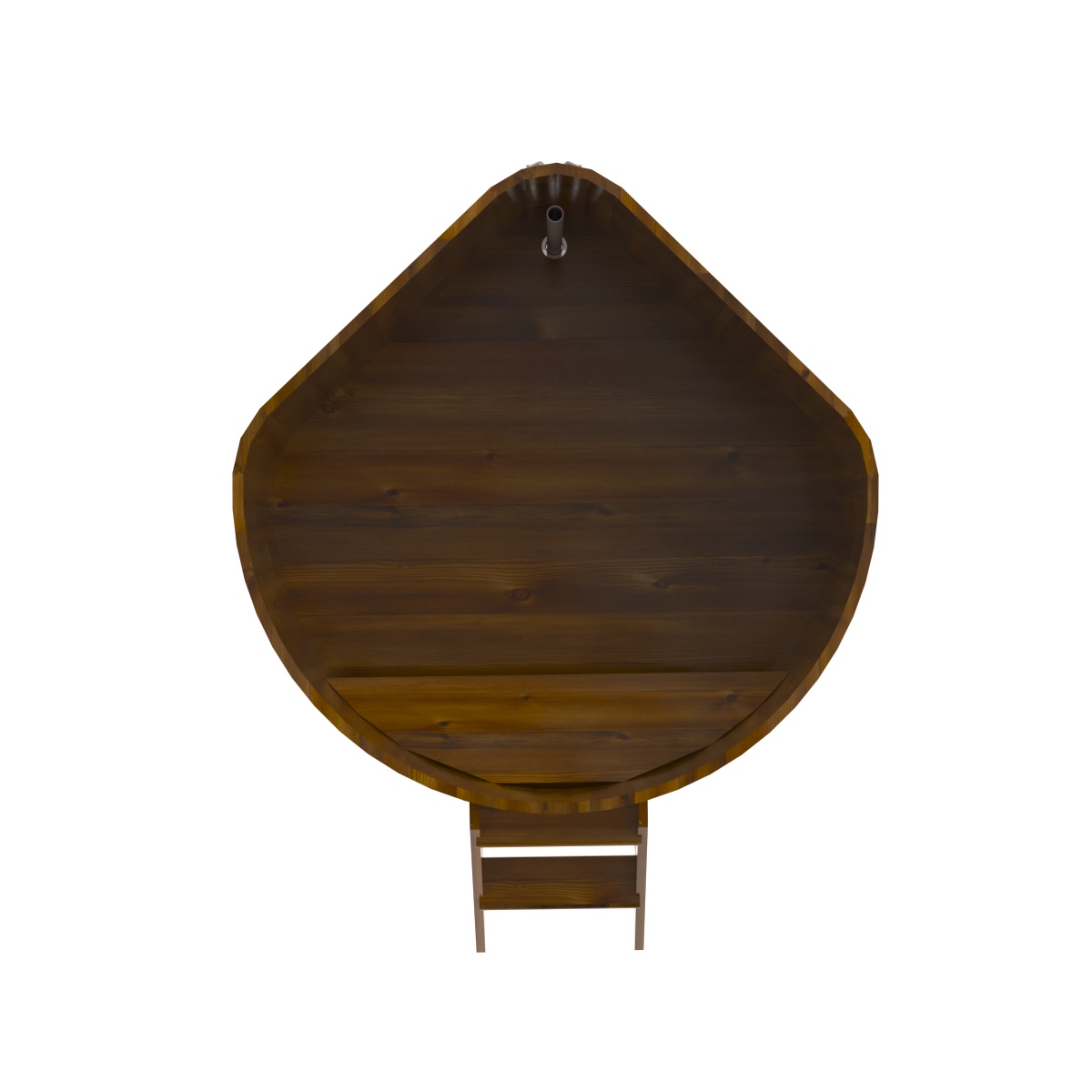 2319 Купель угловая из лиственницы Рустик 1,37х1,37х1,0 морёная Alyarus  - Вид №5