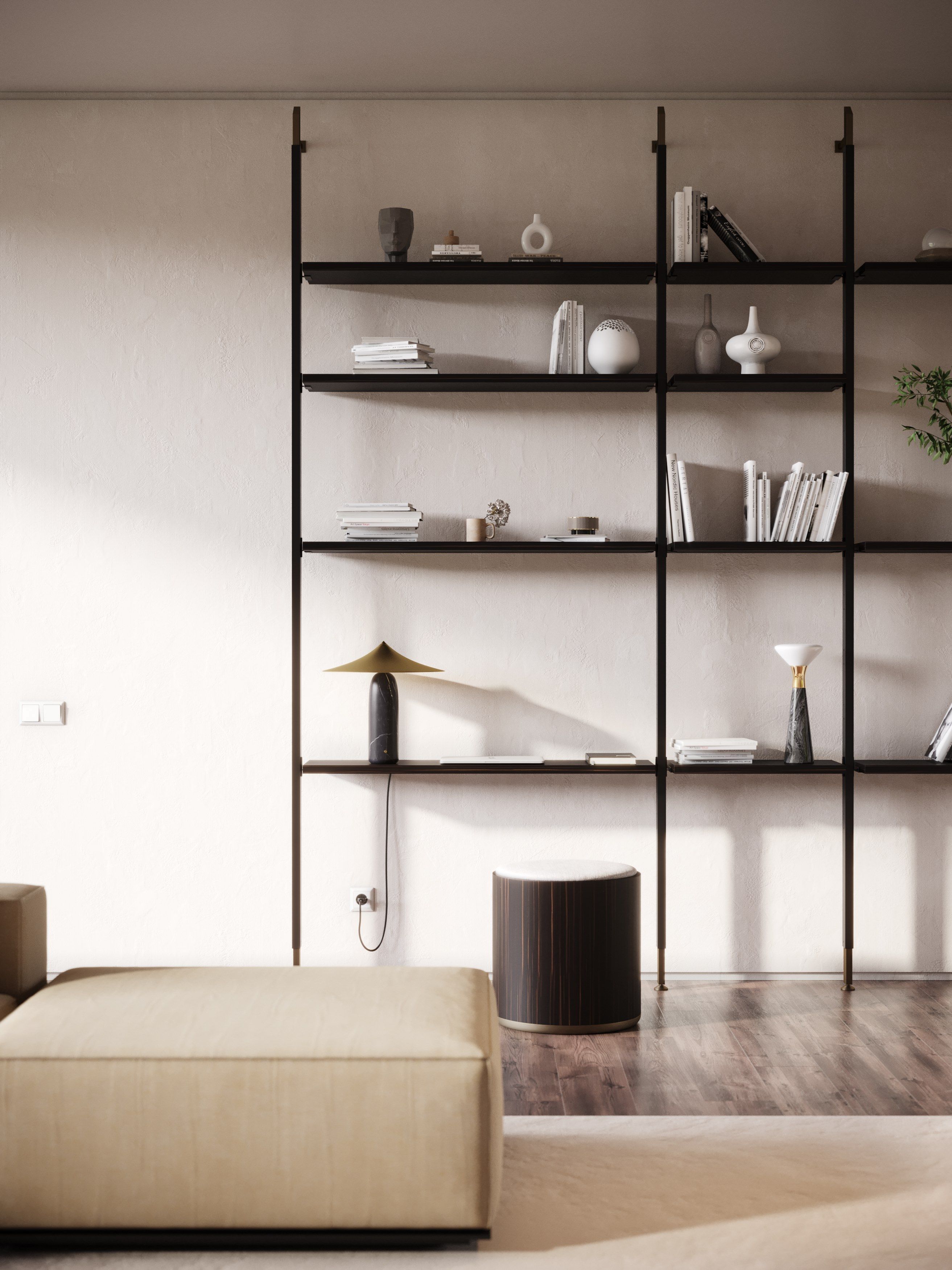 Алюминиевый книжный шкаф с креплением пол-потолок Stylish Club His &amp ARCH-00133148 - Вид №19