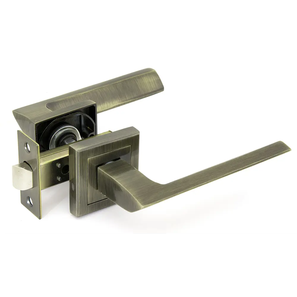 Комплект дверных ручек 26L 100 AB, без запирания, цвет античная бронза ФАБРИКА ЗАМКОВ STLM-2002326