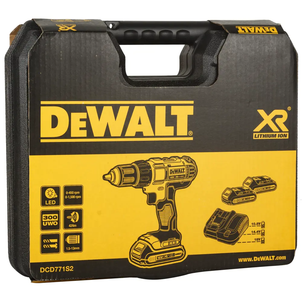 Дрель-шуруповерт аккумуляторная DeWalt DCD771S2, 18 В Li-ion 2х1.5 Ач 18218454 STLM-2066953  - Вид №17
