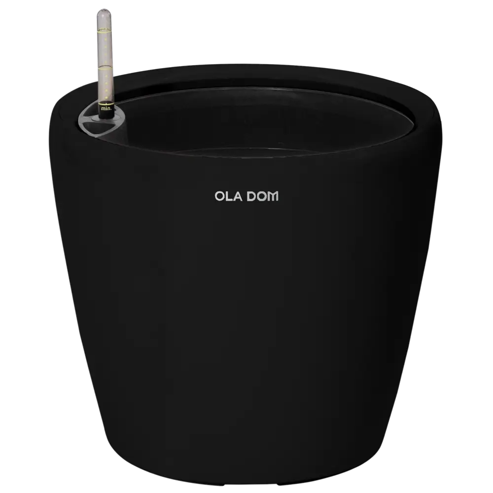 Кашпо Oladom Deluxe Ø36 h32.5 см v16 л пластик черный с автополивом Santreyd STLM-2041966
