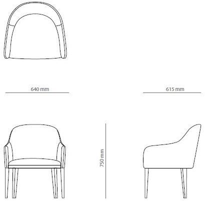 PRADDY Кресло из ткани с подлокотниками Beneke Ml245 - Вид №4