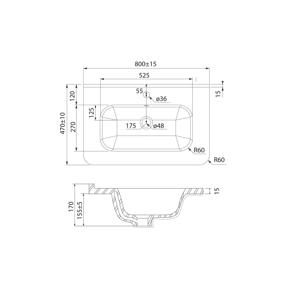 Раковина мебельная Iddis Lahta LAH8000i28 80 см STLM-2100061 - Вид №3