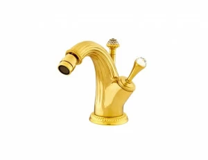 033223.000.00 Смеситель-джойстик-монолевер для биде с кристаллами сваровски Золото 24К