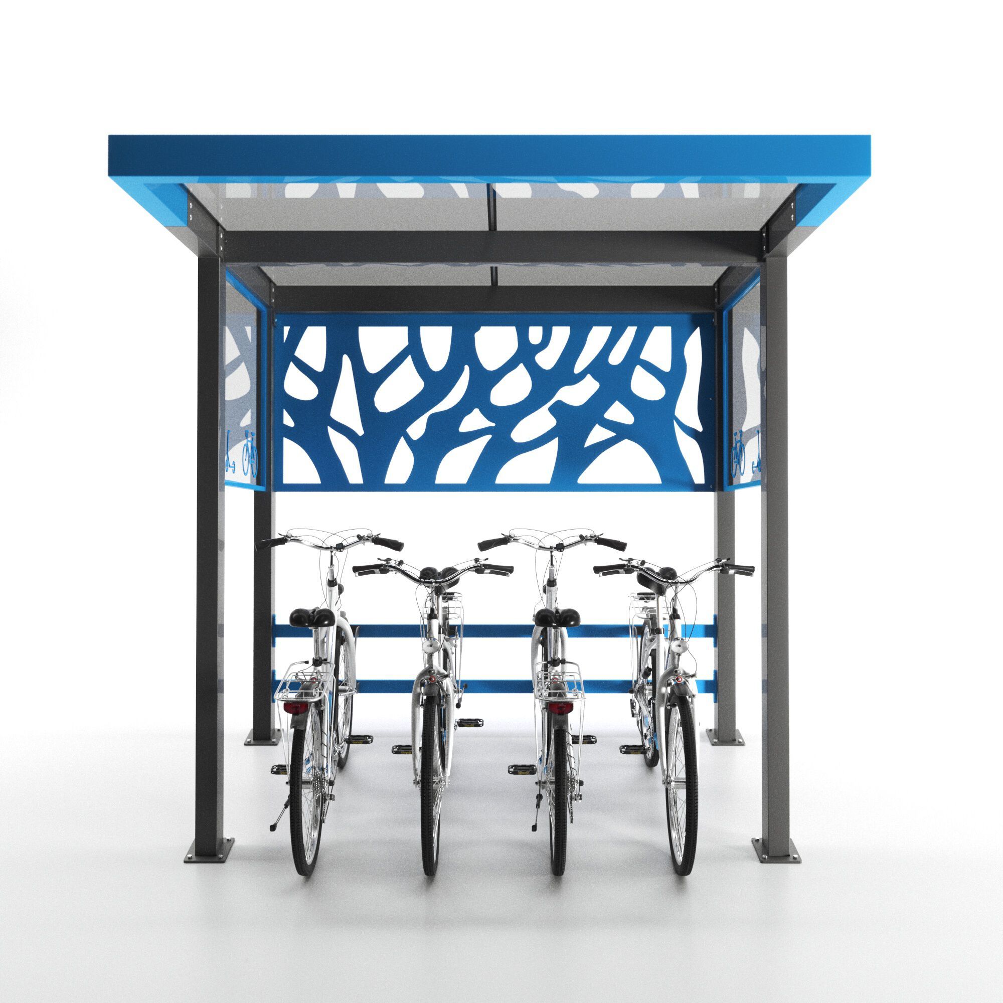Стальной и поликарбонатный навес для велосипедов и мопедов CITYSì CROSS ARCH-00108240 - Вид №8