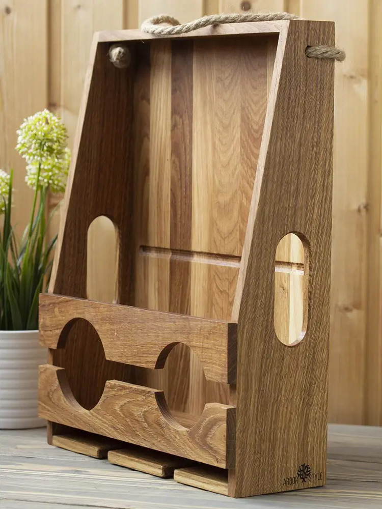 90479870 Подставка для бутылок Arbor style 40x40 см дуб цвет бежево-коричневый 68648 STLM-0244927