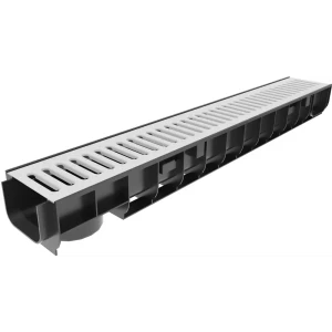 Лоток водосточный с решеткой Gidrolica 1000x146x100 мм цвет черный