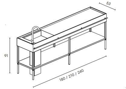 Elmar Отдельностоящий кухонный модуль из стали с полками Slim sun-id-1380430 - Вид №3