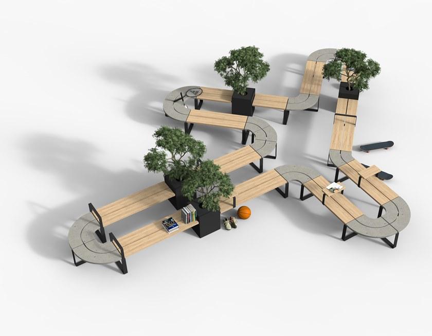 Nola Industrier Модульная скамья со спинкой sun-id-1394034 - Вид №1