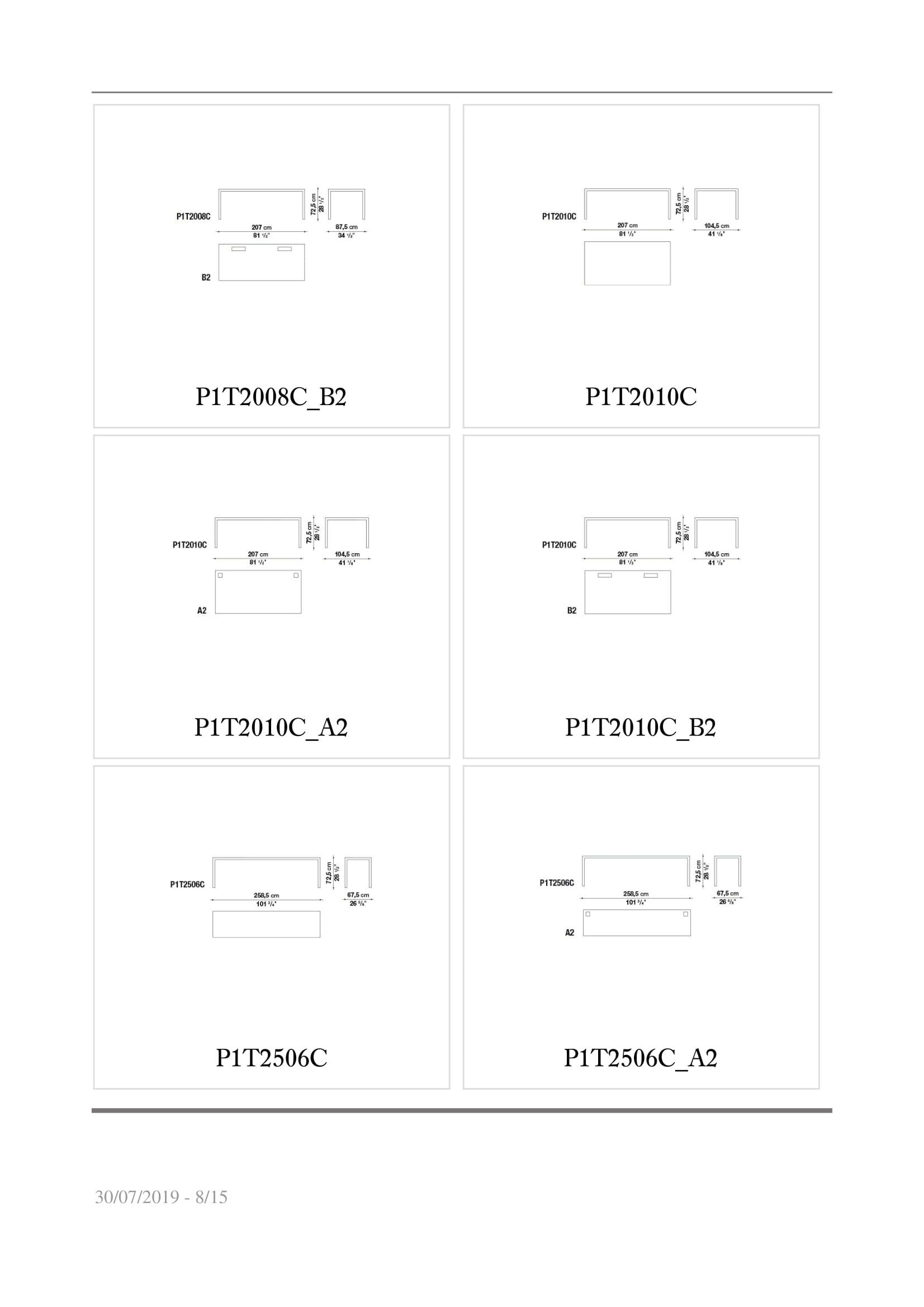 Стеклянный прямоугольный рабочий стол B&B Italia Project проект 1 ARCH-00025938 - Вид №3