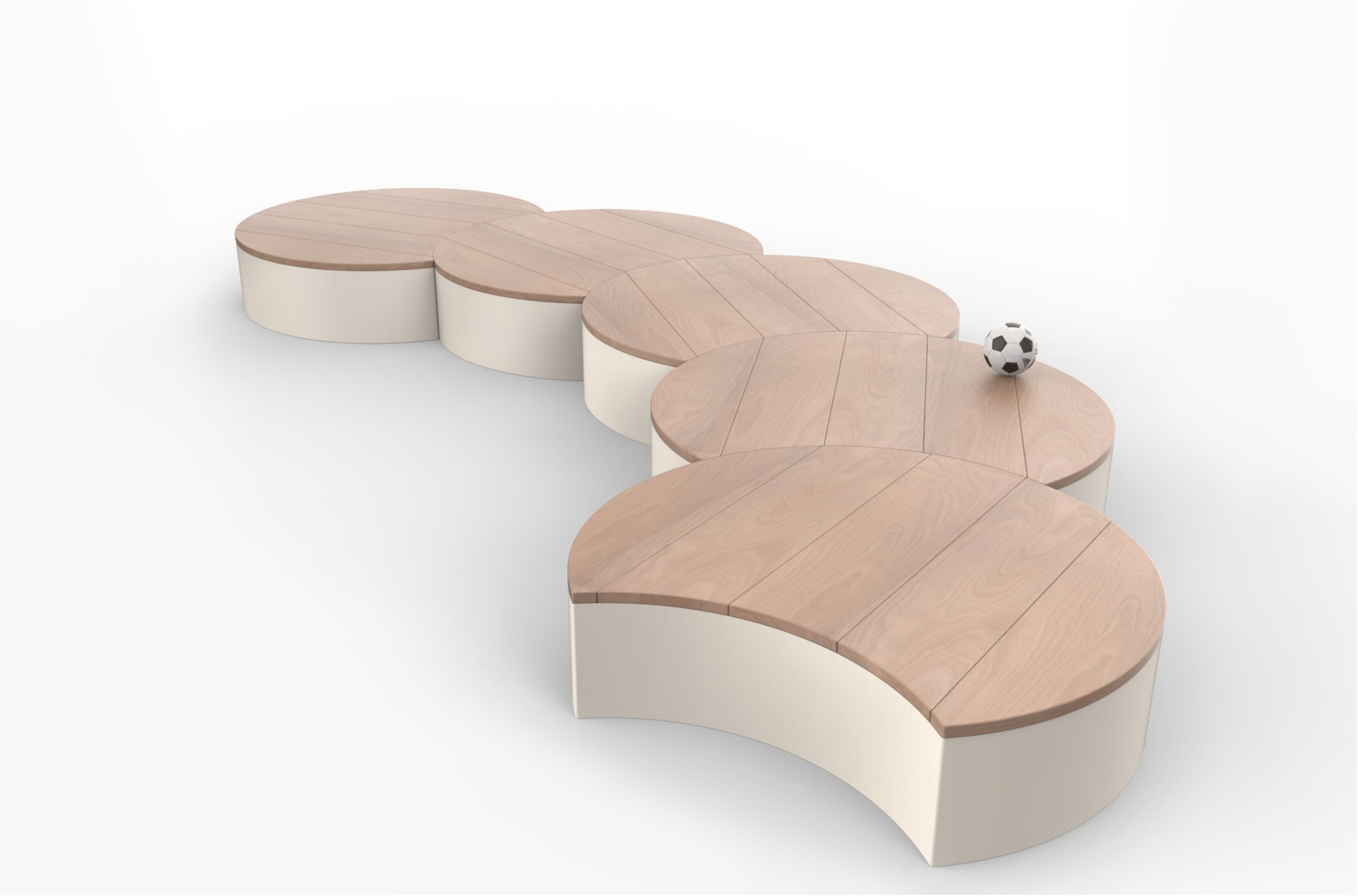 Секционная круглая скамейка из стали и дерева со встроенной плантатором CITYSì CIRCUS ARCH-00096184 - Вид №4