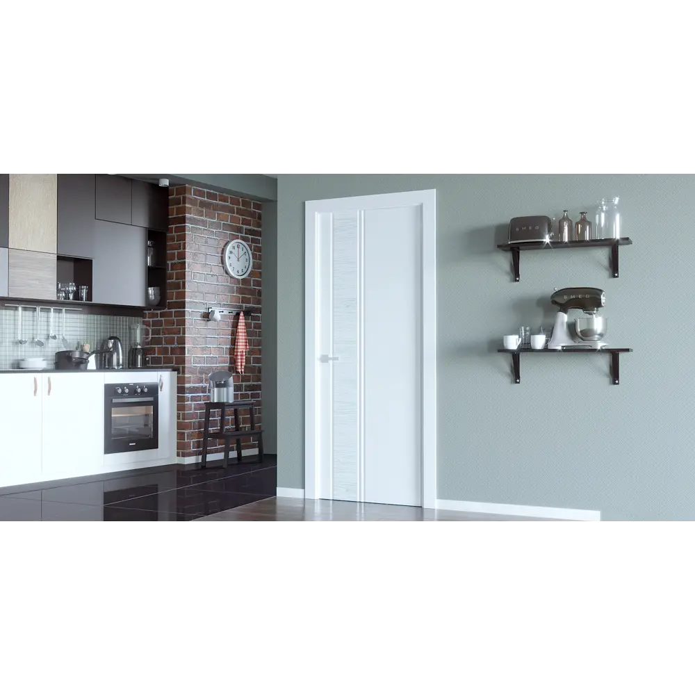 Дверь межкомнатная глухая Твинвуд1 эмаль белый 2200x600 мм BELWOODDOORS STLM-2135823 - Вид №1