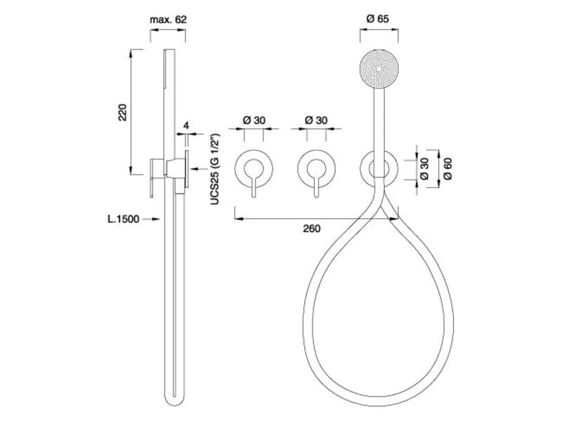 Настенный термостатический смеситель для ванны / душа CEADESIGN INNOVO ARCH-00116953 - Вид №2