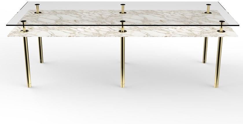 GHIDINI1961 Прямоугольный мраморный стол Legs sun-id-1466202 - Вид №1