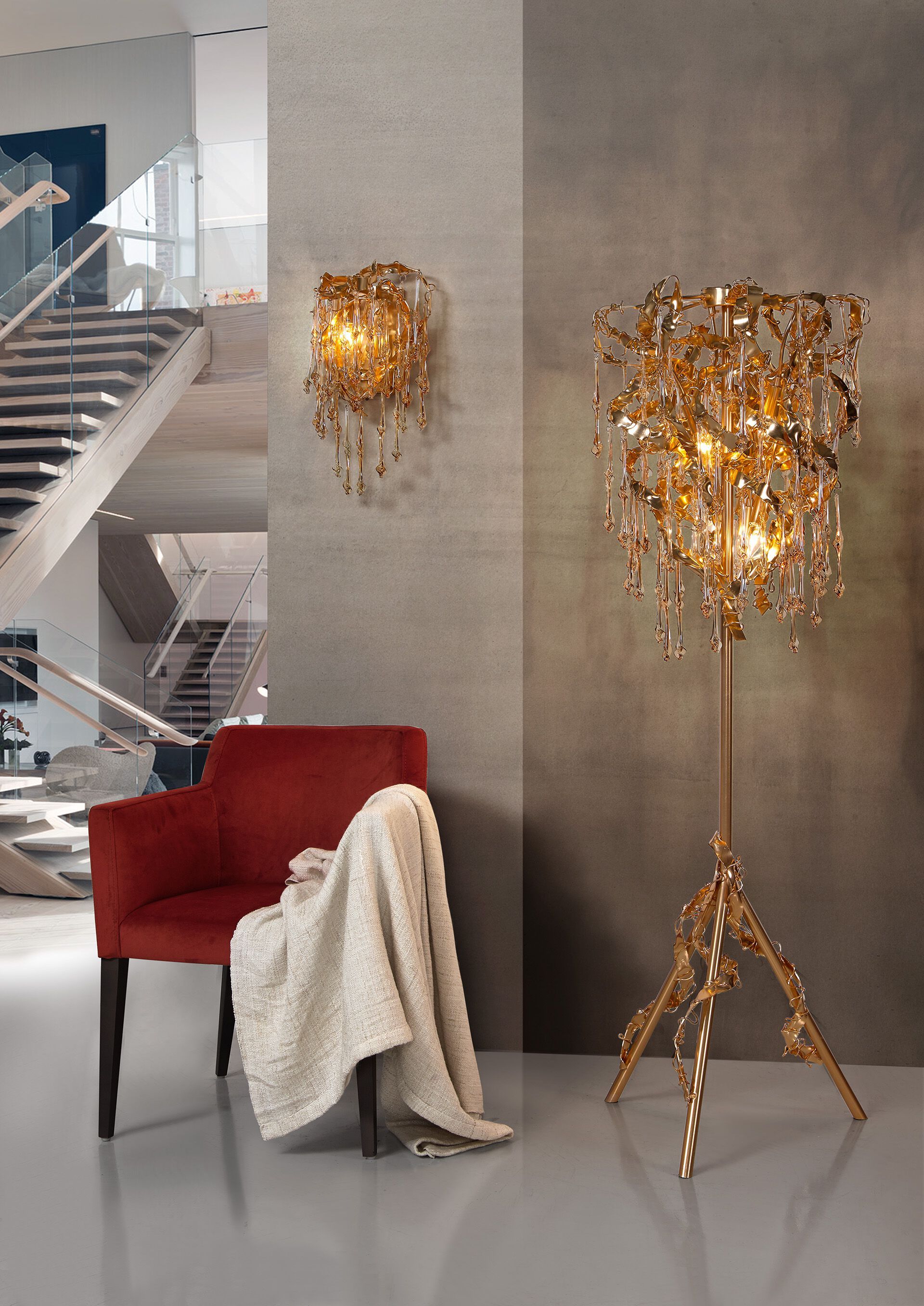 Напольная лампа из нержавеющей стали и хрусталя K-Lighting Sculpture ARCH-00074107 - Вид №2