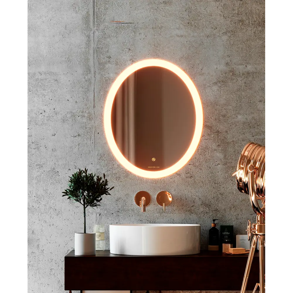 Зеркало для ванной Omega Glass Тип 4 SD374 с подсветкой 60x80 см овальное STLM-2151855