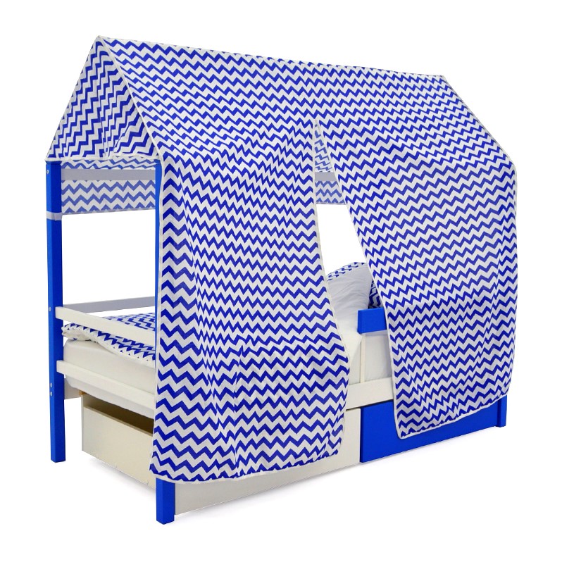 Крыша для кровати-домика текстильная Svogen зигзаги синие БЕЛЬМАРКО  00-3833091 Синий Santreyd  - Вид №2