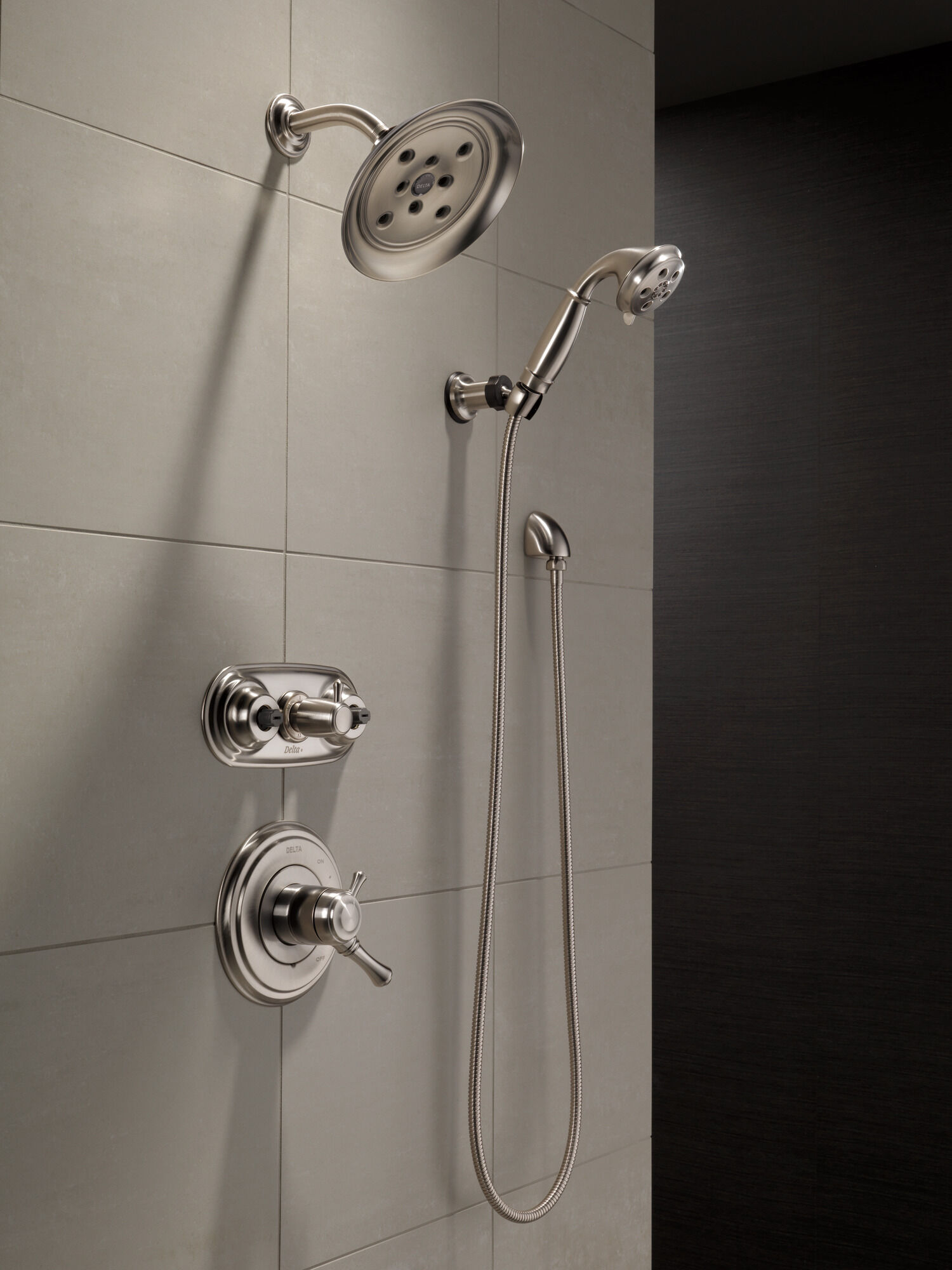 T17297-SS Накладка для душа Monitor® 17 серии H2Okinetic® Delta Faucet Cassidy Нержавеющая сталь  - Вид №6