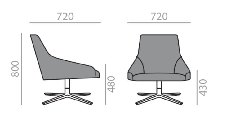 Спицевое вращающееся кресло Andreu World Alya ARCH-00065933 - Вид №3