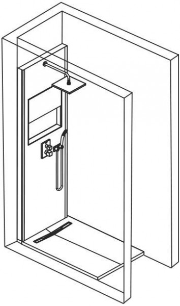 E80302-D33 Готовый к установке в нишу сет для душевого пространства Jacobdelafon ECRIN Santreyd - Вид №1