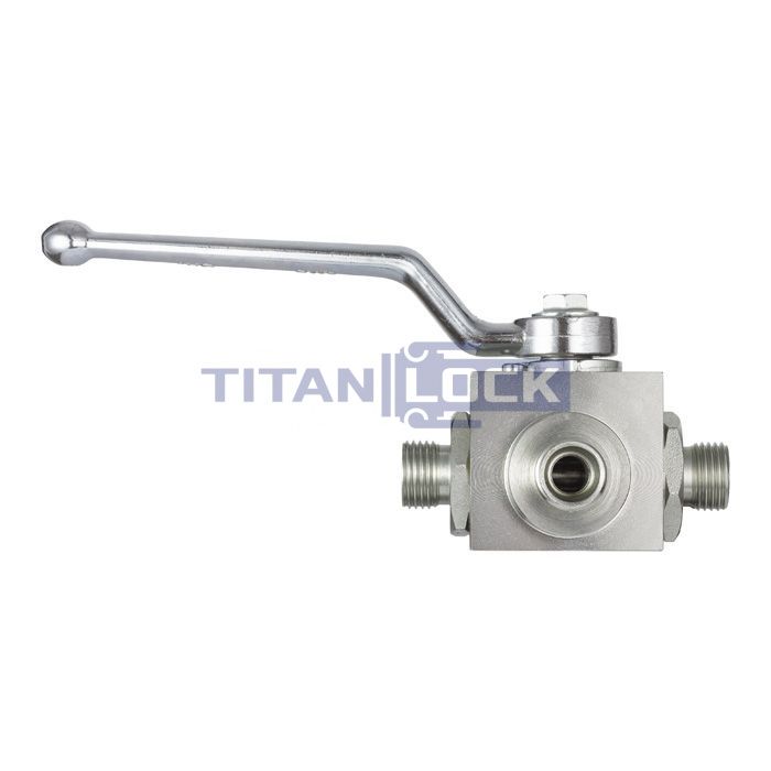 Гидравлический шаровый кран трехходовой, DN 20 (M30X2), типа НР, сталь, TLHYD3V3/4M TITAN LOCK  - Вид №2