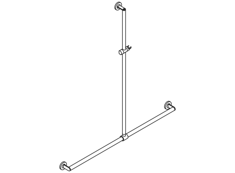 900.35.43260 Поручень для душа с выдвижным держателем для душа HEWI Greifen  - Вид №5
