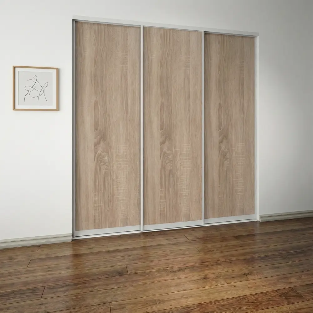 Дверь-купе KONSENSA 255.5x90.4 см МДФ цвет дуб сонома профиль матовое серебро STLM-2009185 - Вид №11