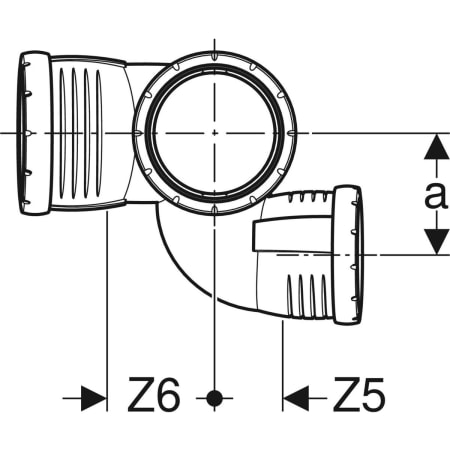393.554.14.1 Крестовина Geberit Silent-Pro, левая со смещенным впуском и дополнительным отводом 87,5° Geberit  - Вид №2