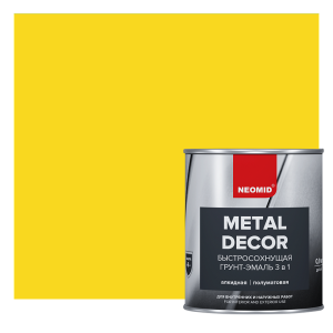 90563822 Грунт-эмаль 3в1 по ржавчине METAL DECOR быстросохнущая полуматовая 2.7 л желтый STLM-0284697 NEOMID