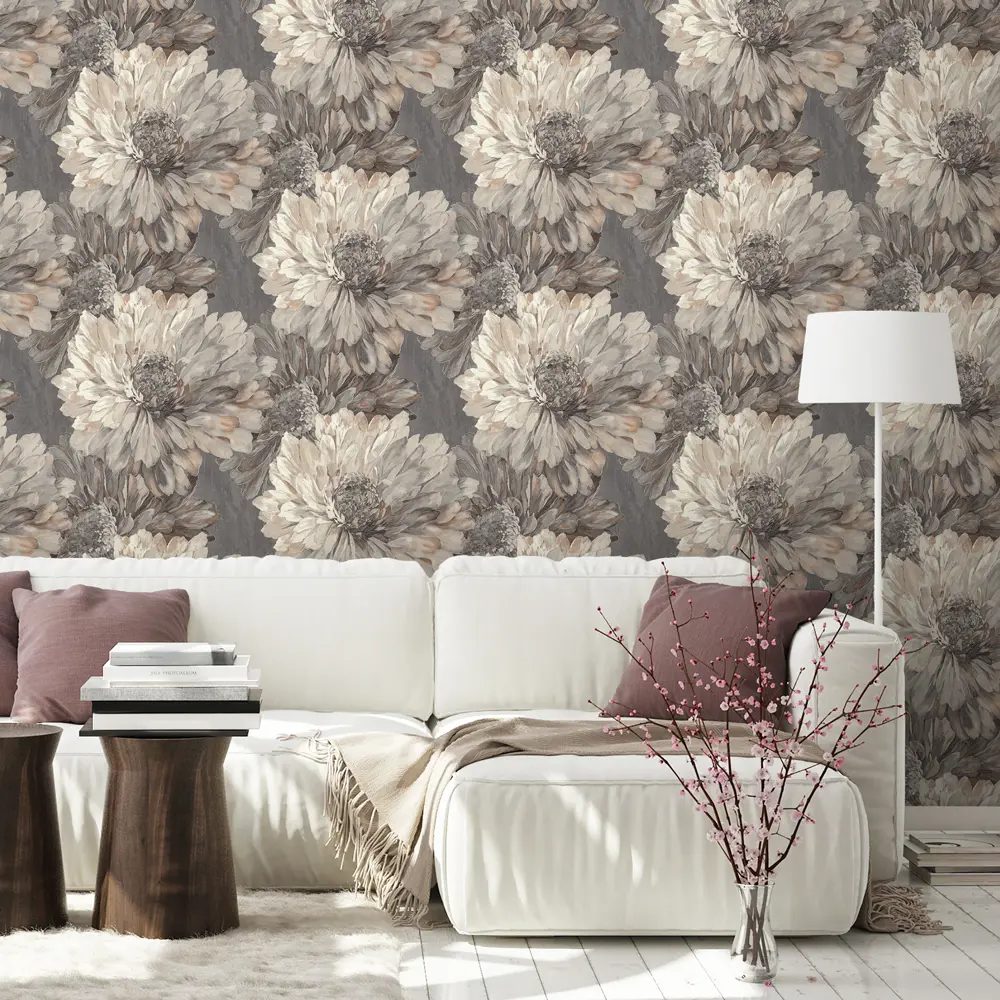 EURO DECOR Stella: Флизелиновые обои серые однотонные для гостиной и спальни 89369325 STLM-0817050 - Вид №2