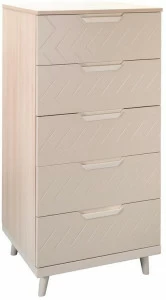 1424 Комод с 5 ящиками Сканди Жемчужно-белый R-HOME