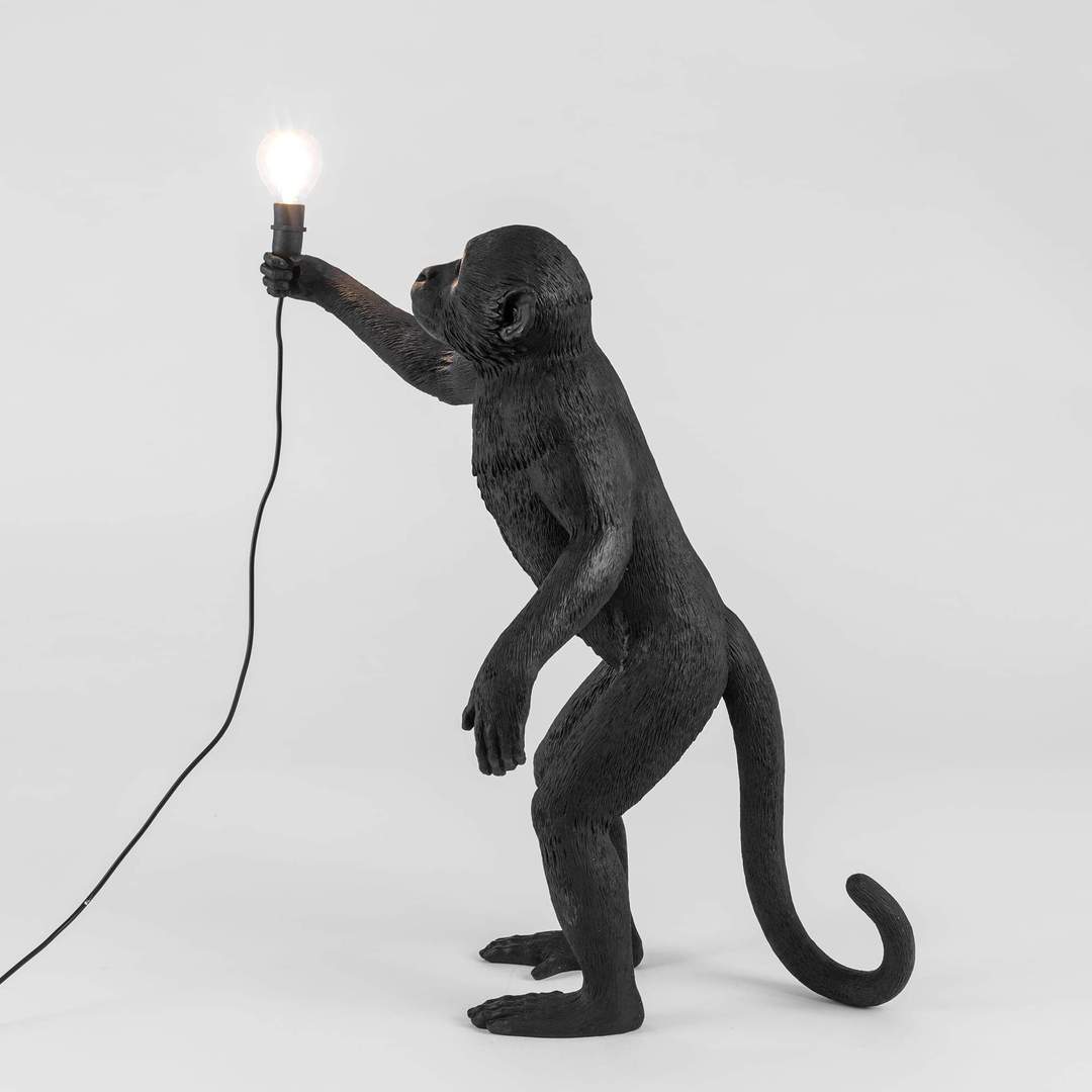 Seletti 14920 standing MONKEY black лампа настольная обезьяна с лампочкой 114255 - Вид №1
