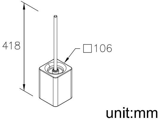 JUSTIME Ершик для унитаза фарфоровый Mark 6909-84-80cp - Вид №1